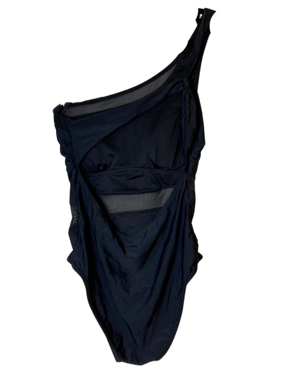 CUPSHE Large Black Women's One Piece Swimsuit One Shoulder Bathing Suit Mesh NWT - Picture 5 of 6